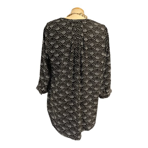 41 HAWTHORN Blouse Sz 1X V Neck Tunic Top Adjustable 3/4 Sleeves Curvy - Picture 5 of 15